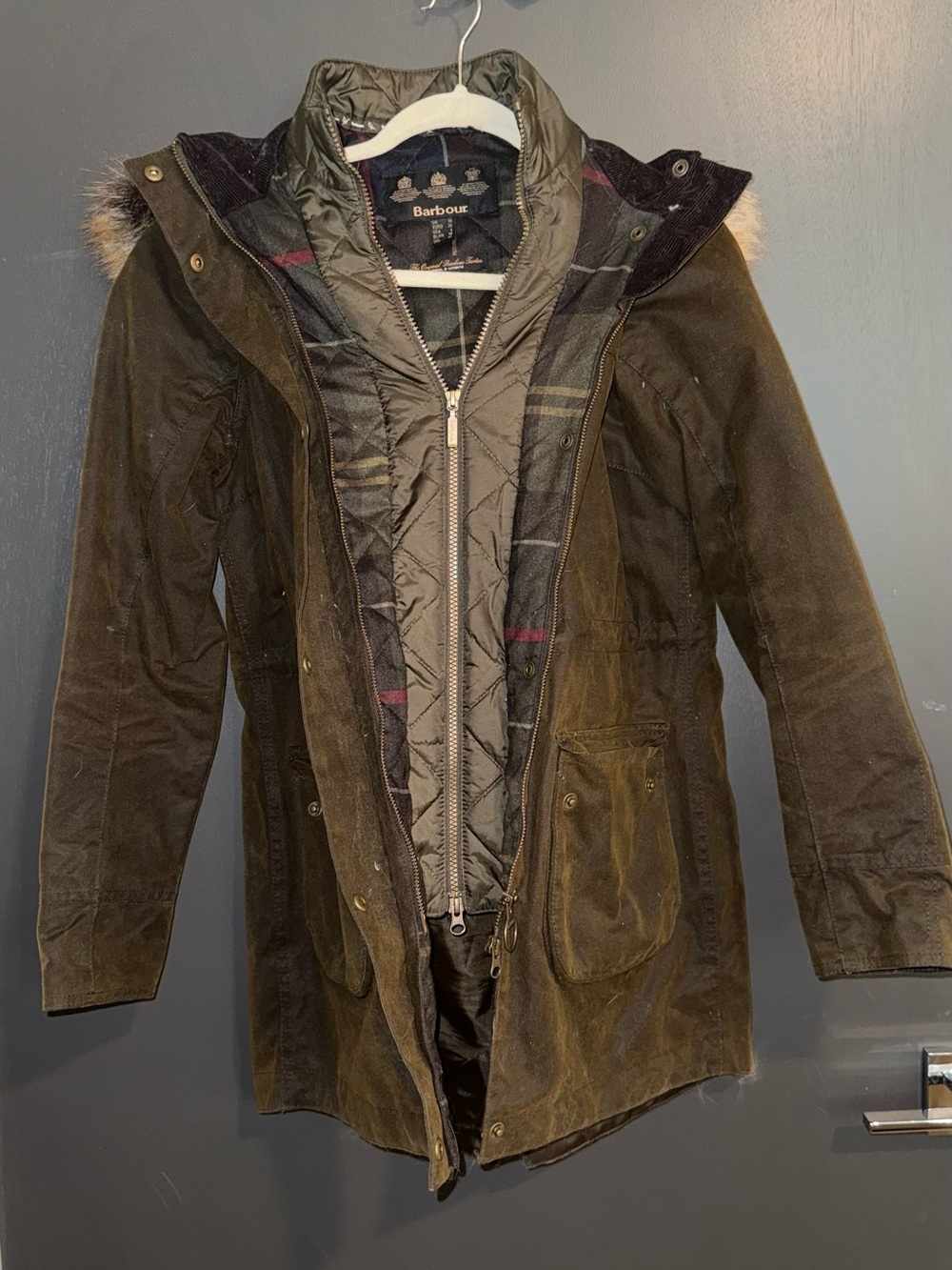 Barbour Dartford Waxed Jacket Olive - Picture 2 of 11